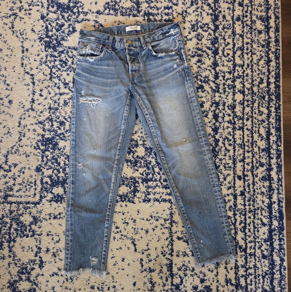 Moussy Light Blue Straight Leg Jeans